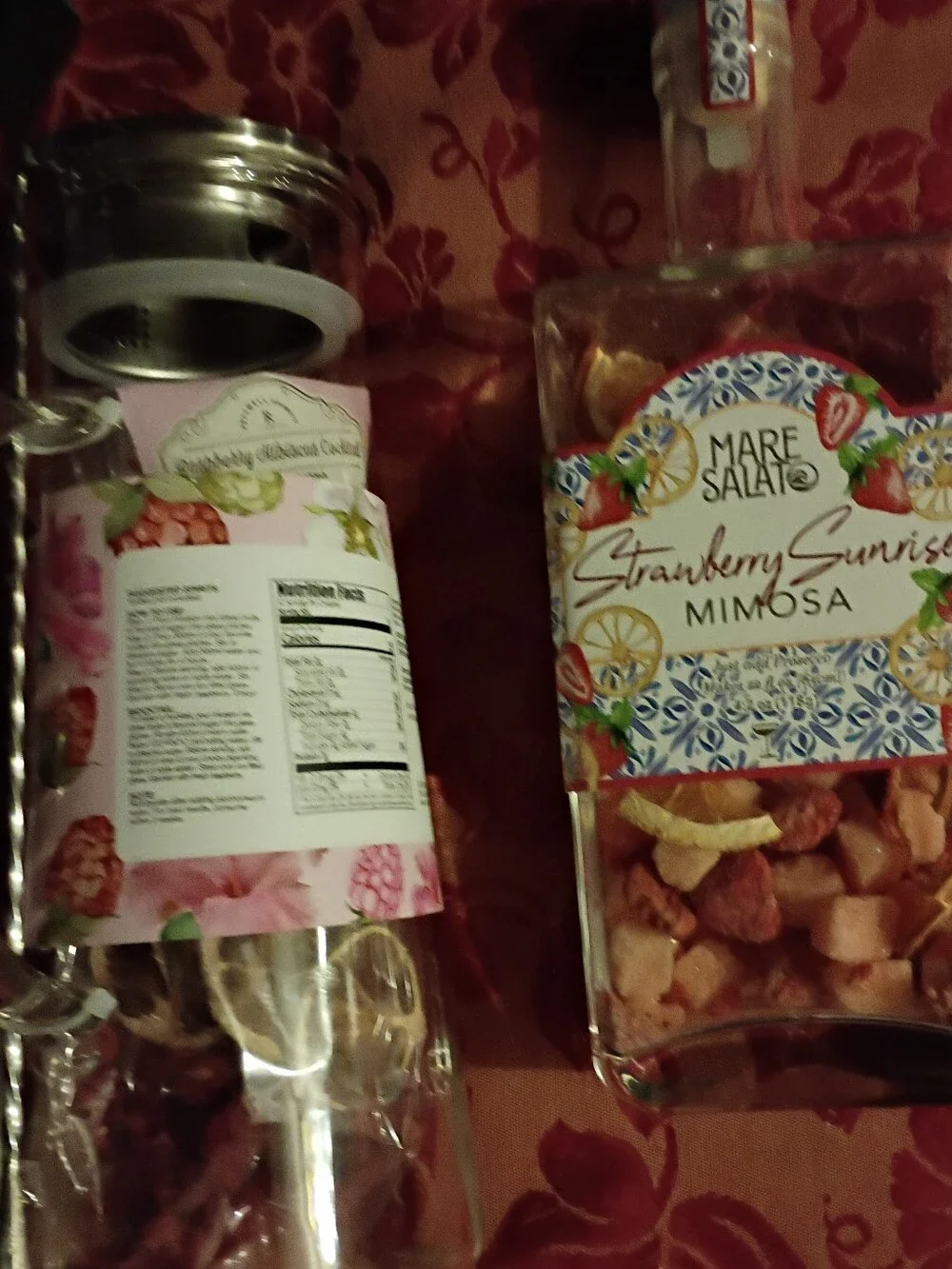 Raspberry Hibiscus Vodka Infusion Kit - Floral Glass Pitcher & Bottle NWT